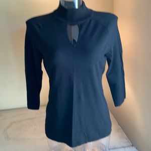 INC Lovely Mock Turtleneck with flattering key hole and 3/4 sleeves